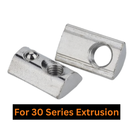 Spring T Nut for 30 Series Aluminium Extrusions, Choose Thread Size: M3, Choose Pack: 10 pcs