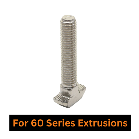 T Bolt for 60 Series Aluminum Extrusions, Select Thread Size: M8, Select Length: 20mm, Select Quantity: Set of 10pcs