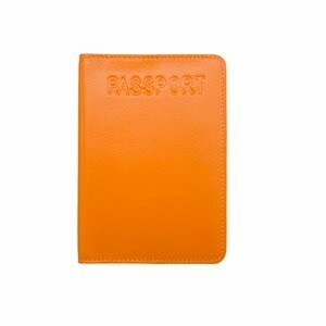 Leather Passport Cover, Passport Color: Papaya