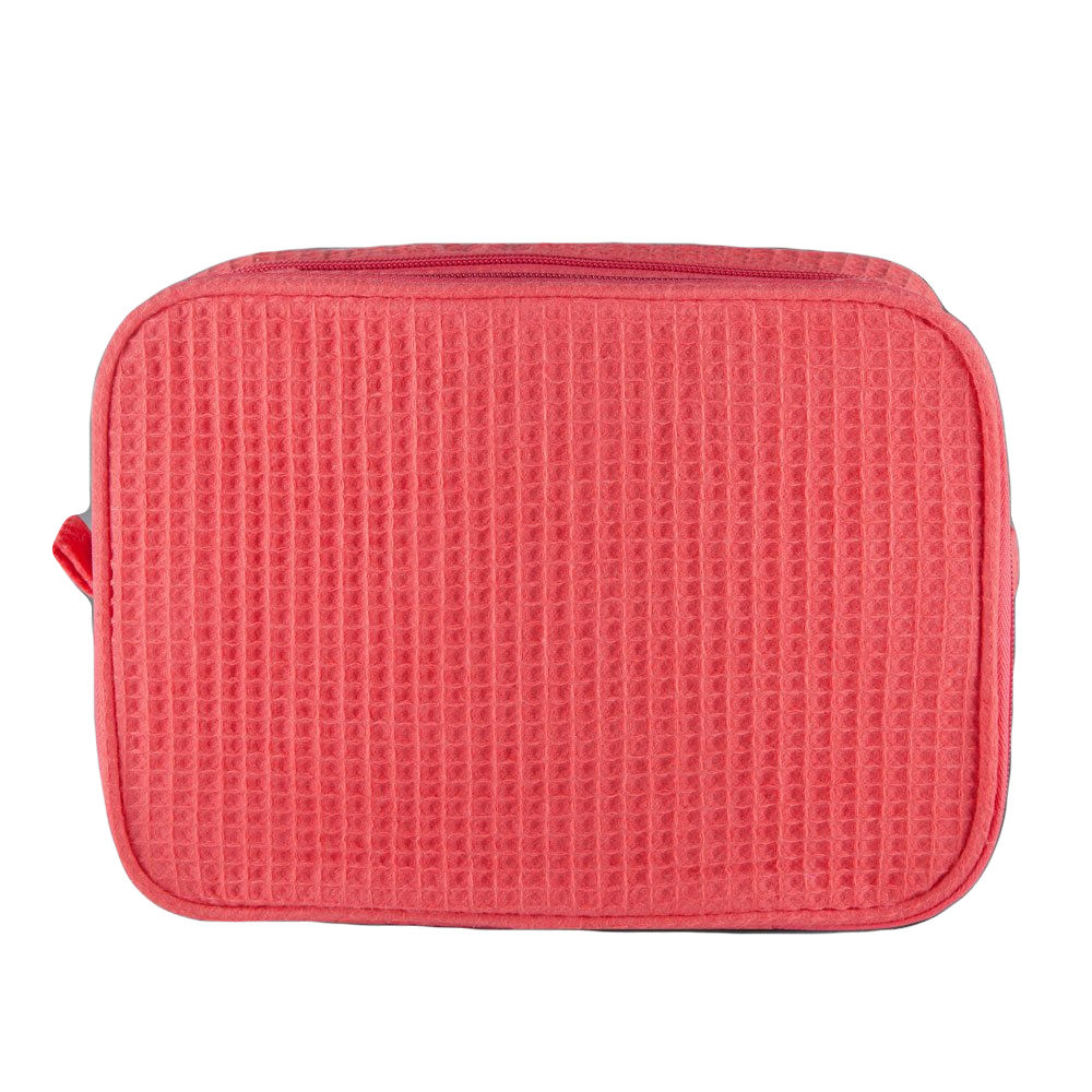 Waffle Jumbo Cosmetic Case, Waffle Color: Coral