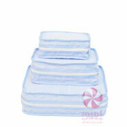 Seersucker Stacking Medium Pouch, Pattern: Light Blue