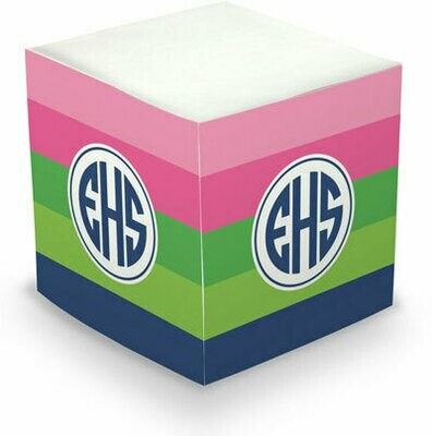 Bold Stripe Pink  Memo Cube