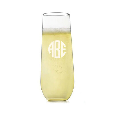 Glass Stemless Champagne Flute Set