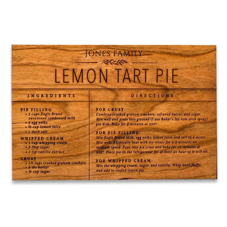 Engraved Recipe Card Set