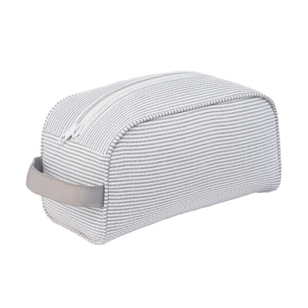 Dopp Kit Grey Seersucker