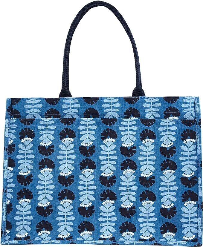 Summer Jute Tote, Color of Tote: Blue &amp; White