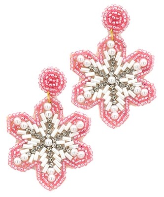 Snowflake Seed Bead Earrings
