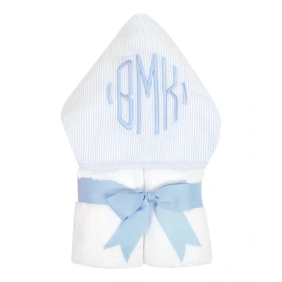 Hooded Towel Blue Seersucker