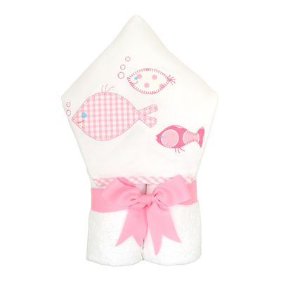 Hooded Towel Pink Fish