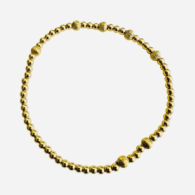 Classic Gold Organic 5mm Bead Bracelet