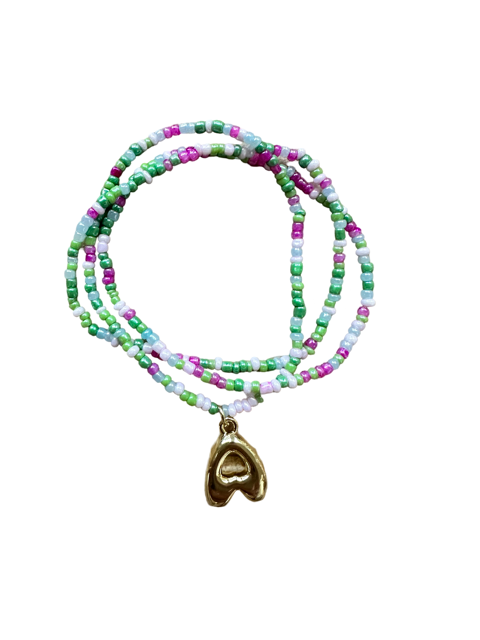 Initial Seed Bracelet, Initial: A