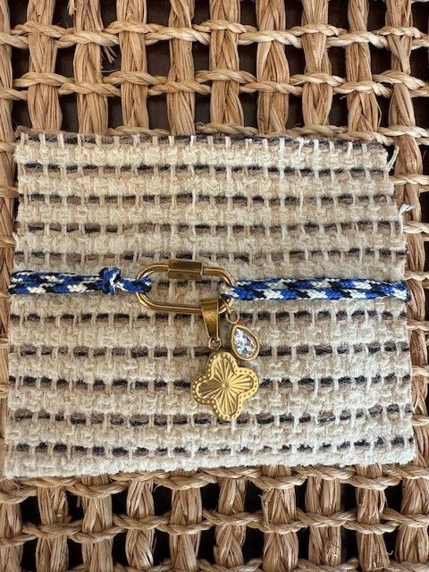 Toggle Bracelet, Bracelet: Navy with clover