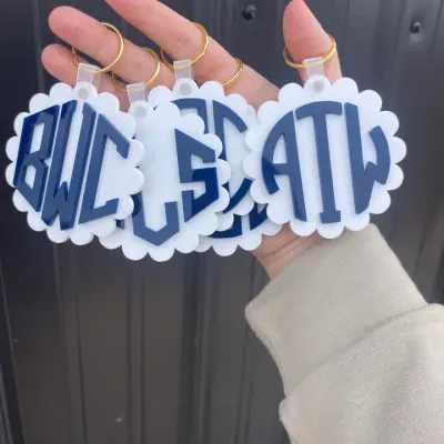 Scallop Acrylic Key Fob
