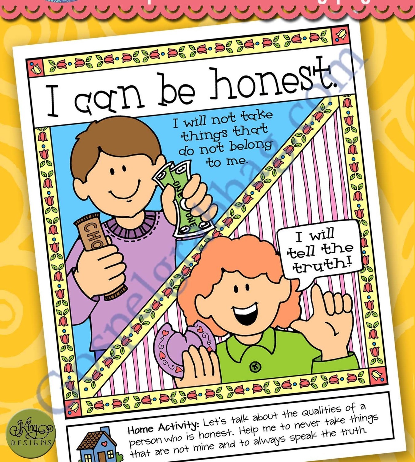 I Can Be Honest poster or coloring page
