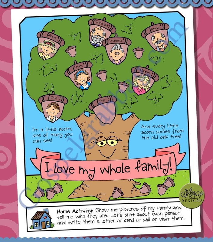 I Love My Whole Family poster or coloring page