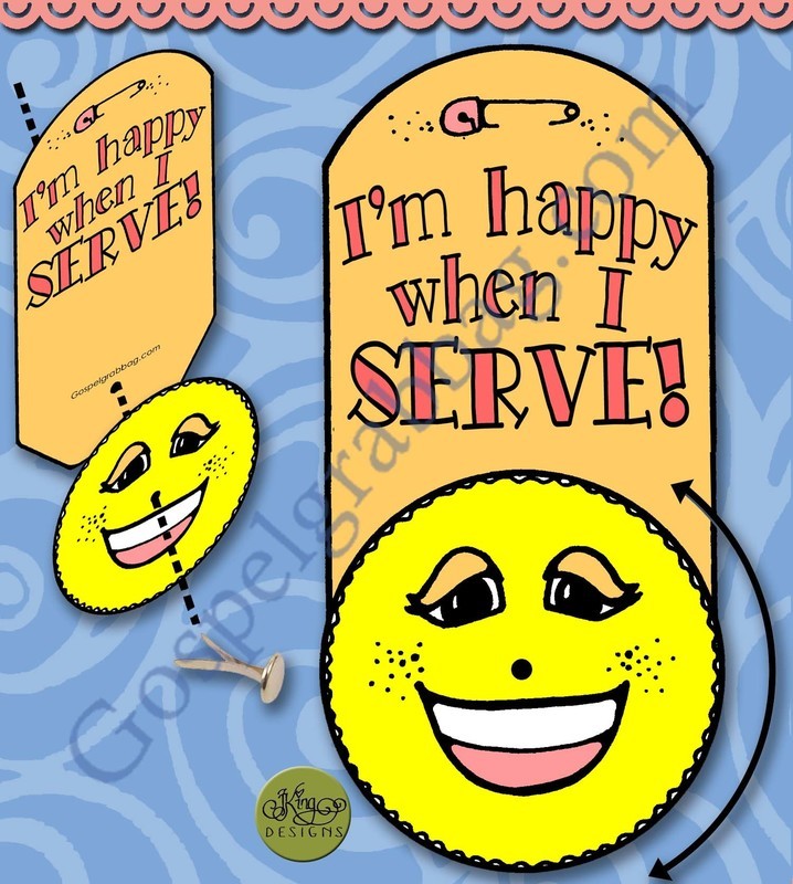 &quot;I am happy when I serve! Service with a Smile badge