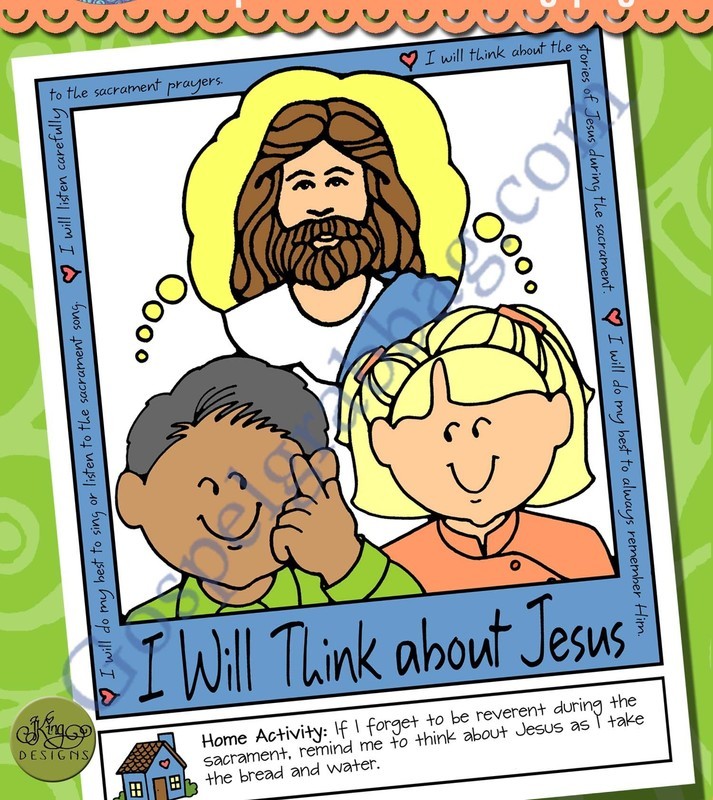 I Will Think about Jesus poster or coloring page