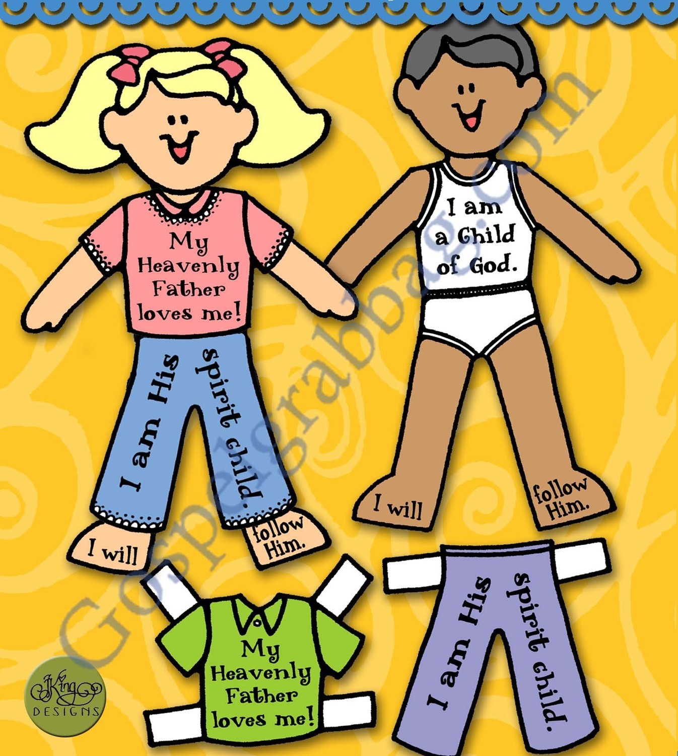 I Am a Child of God paper dolls
