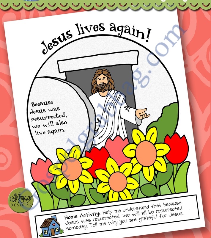Jesus Lives Again poster or coloring page