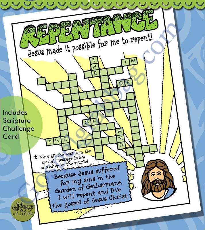 Repentance Word-find Crossword Puzzle