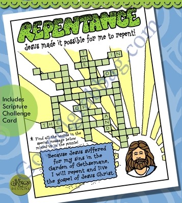 Repentance Word-find Crossword Puzzle