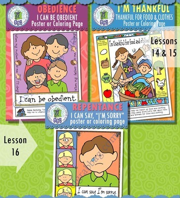 Nursery Bundle 2: April - Coloring Pages for Lessons 14-16 Nursery Bundle 2: April - Coloring Pages for Lessons 14-16