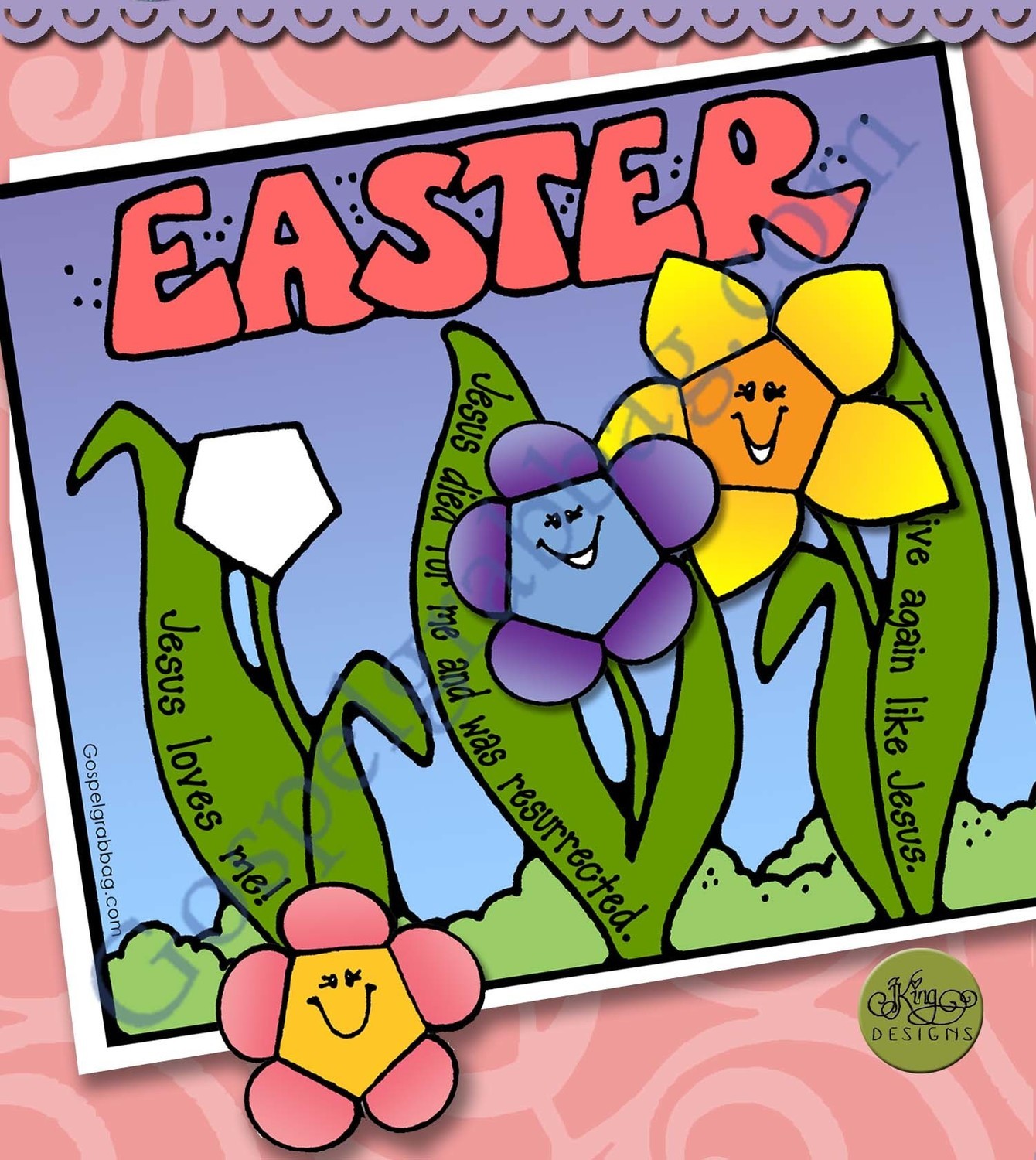 EASTER We Will Live Again! 3-D flower garden