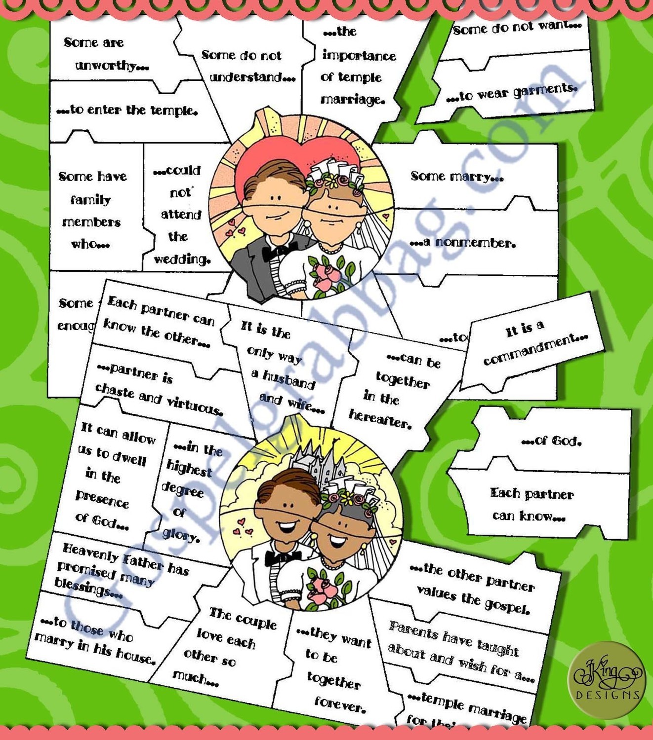 Temple Marriage/Sealing or Civil Marriage puzzle quiz