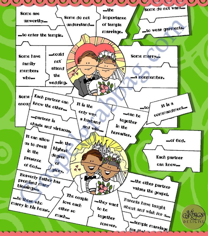 Temple Marriage/Sealing or Civil Marriage puzzle quiz