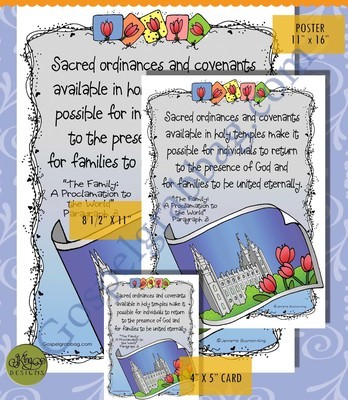 Family Proclamation - Temple ordinances poster/card set