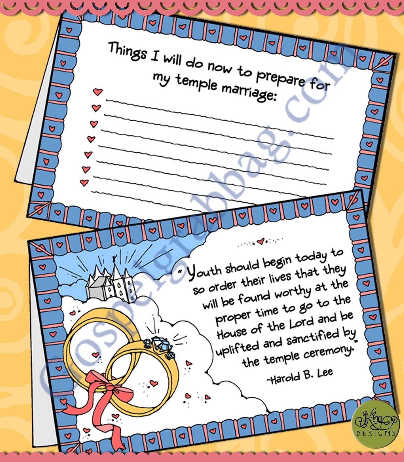 Temple Marriage Preparation tent-card