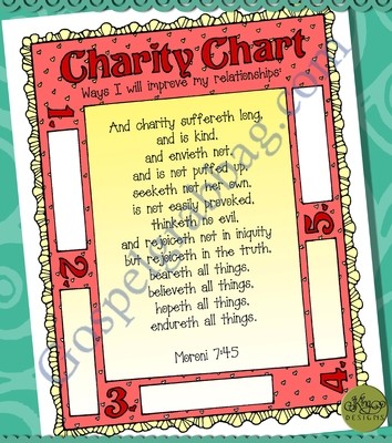Charity Challenge Chart: Ways to Improve Journal