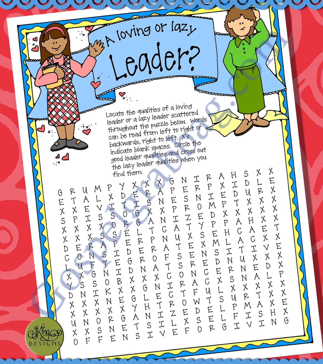 A Loving or Lazy Leader wordfind