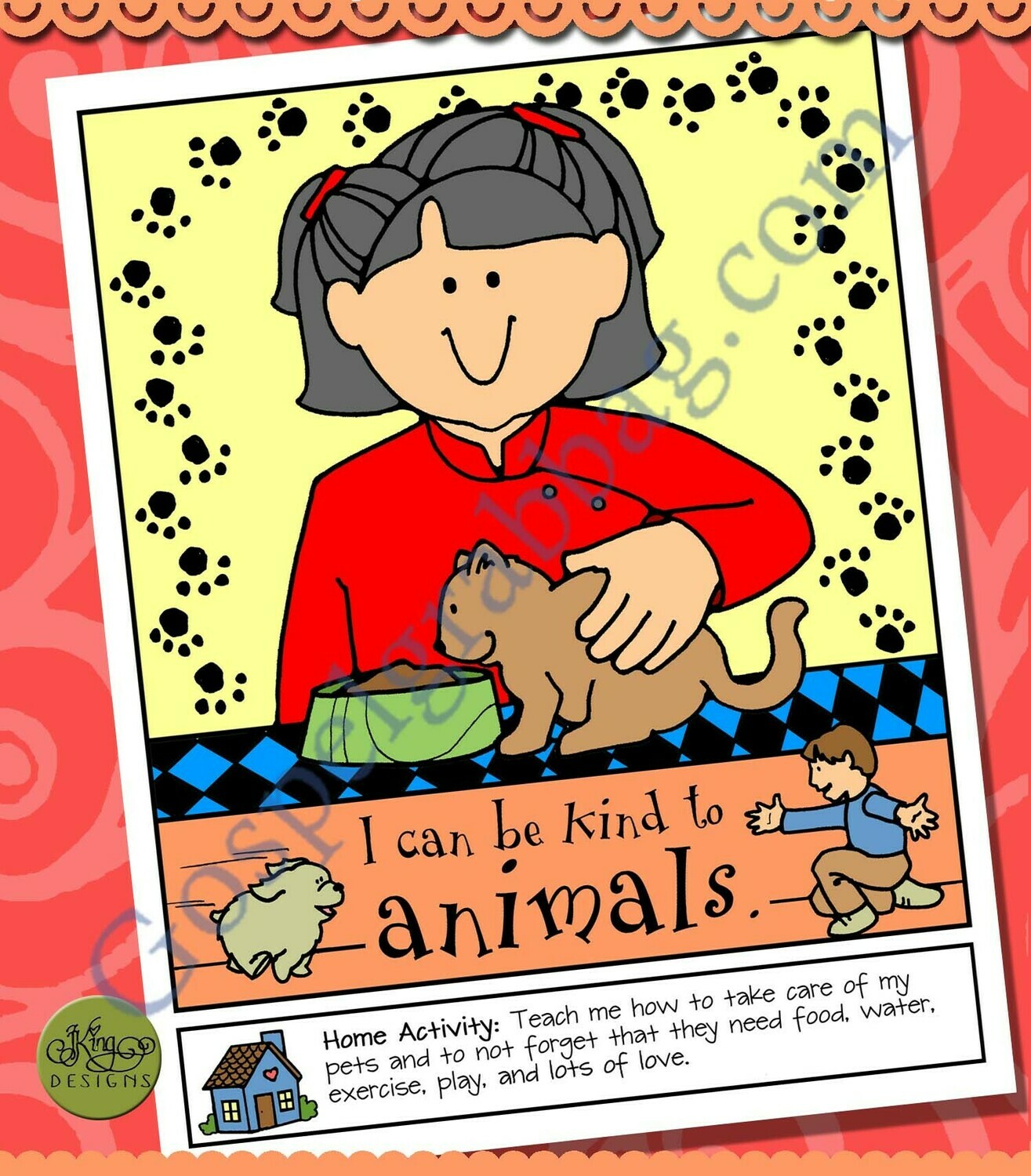 Kind to Animals poster or coloring page