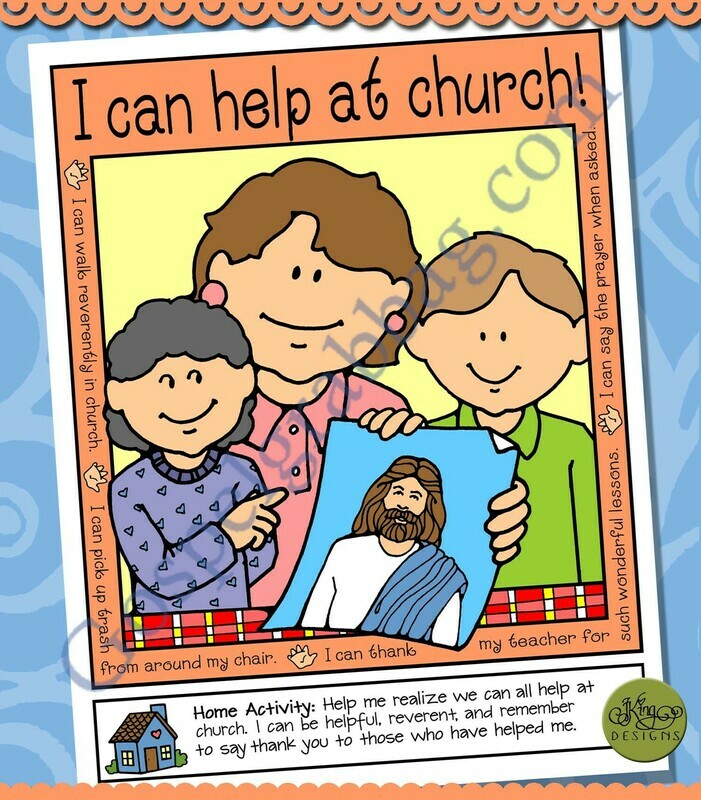 I Can Help At Church poster or coloring page