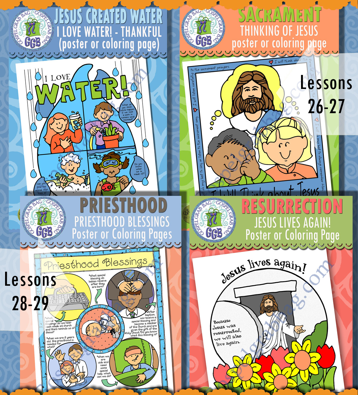 Nursery Bundle 2: July -  Coloring Pages for Lessons 26-29
