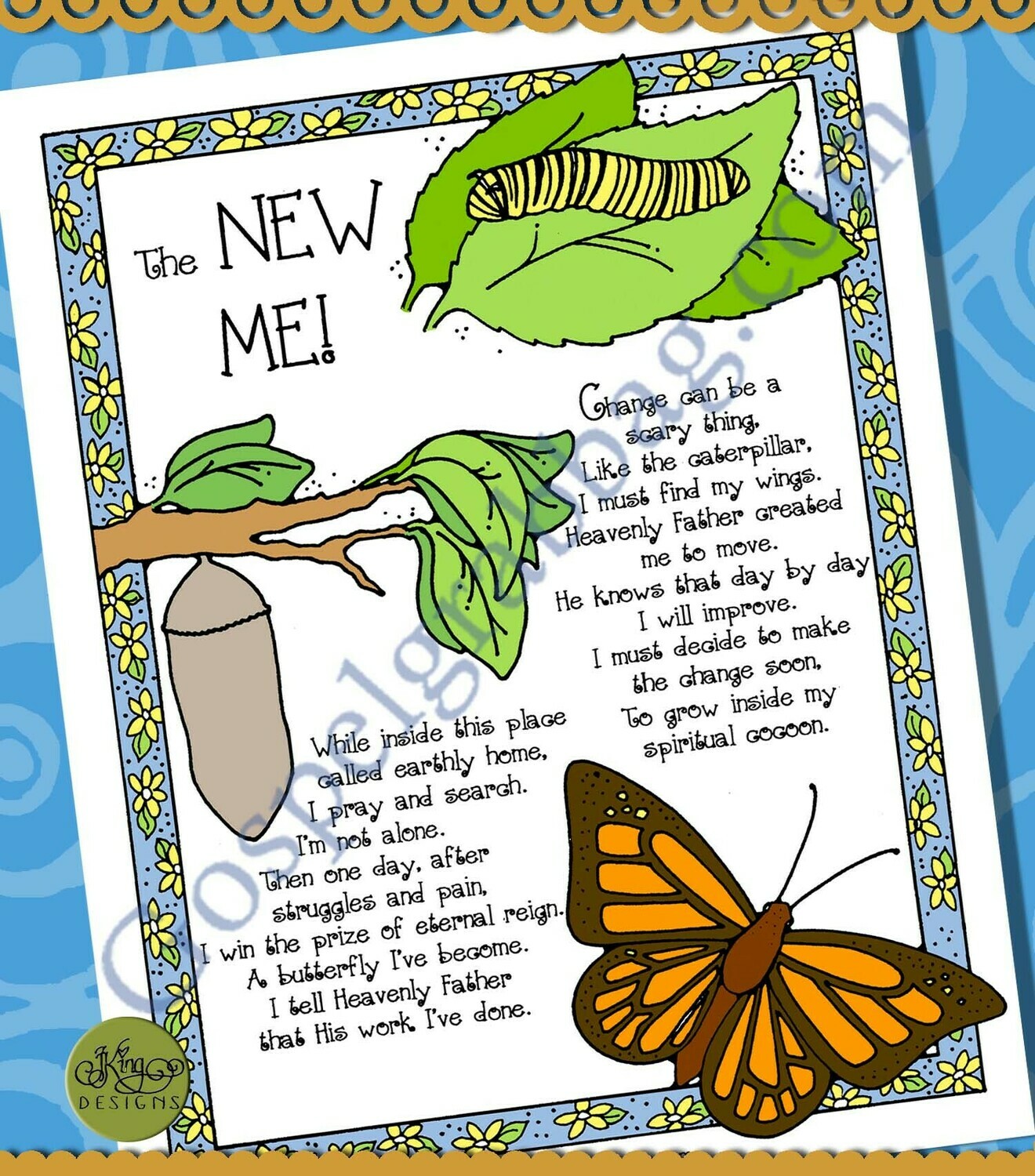 The New Me! Changing Caterpillar poem poster