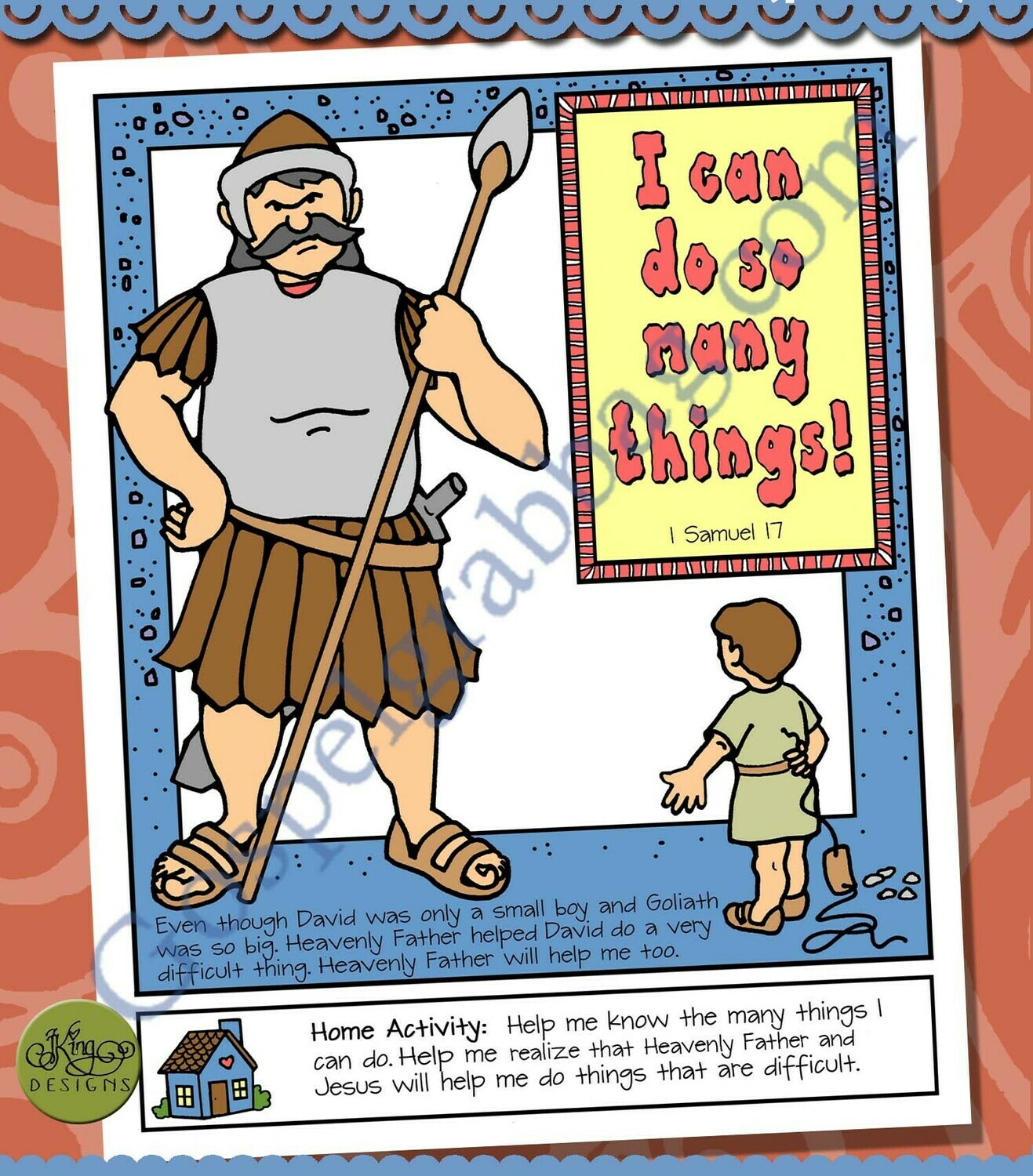 I Can Do Many Things - David and Goliath poster or coloring page
