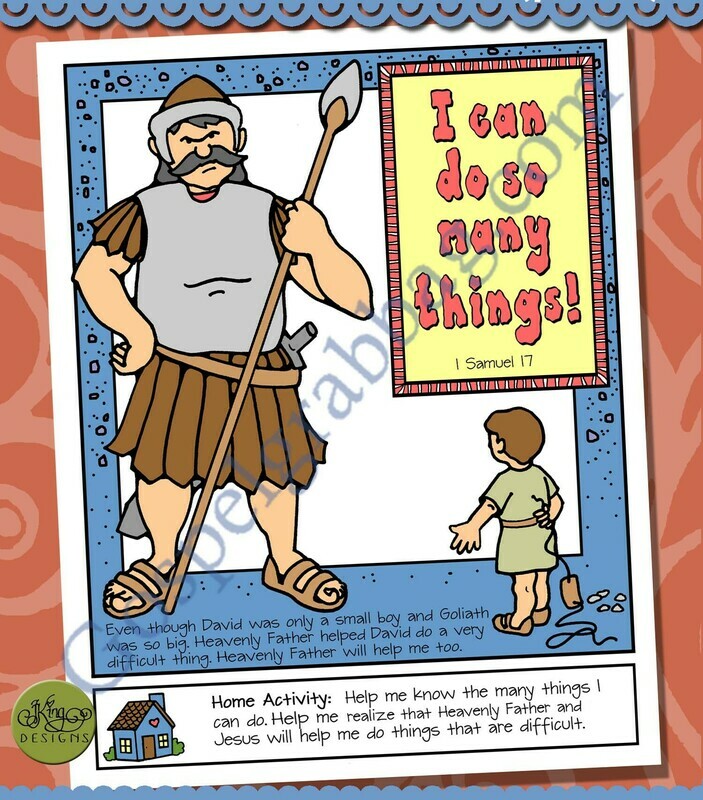 I Can Do Many Things - David and Goliath poster or coloring page