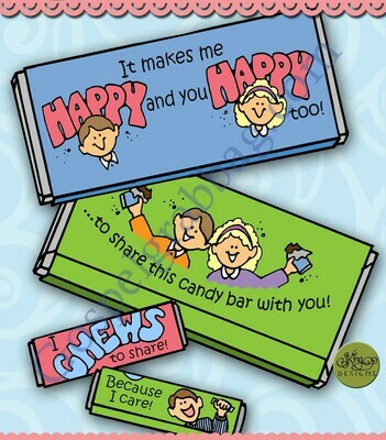 Happy Times are Sharing Times - share treat candy labels
