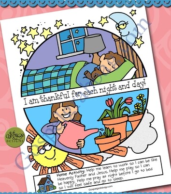 I'm Thankful for Day and Night poster or coloring page