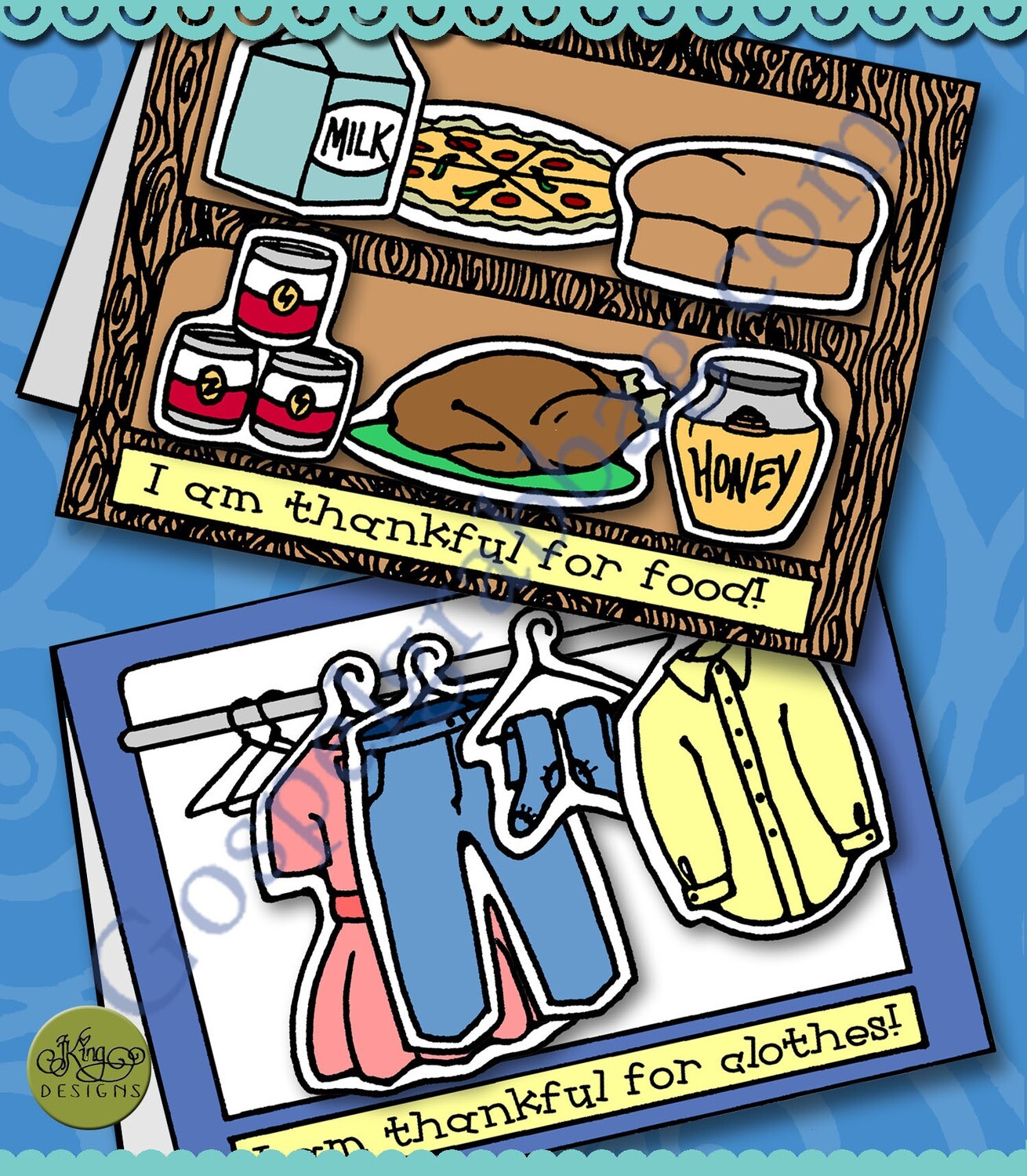 Thankful for food and Clothing cupboard and closet