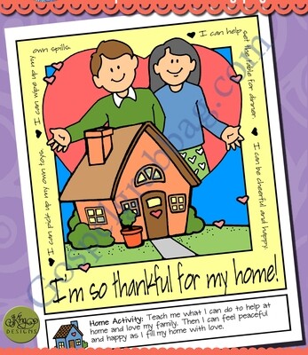 I'm So Thankful For My Home poster or coloring page