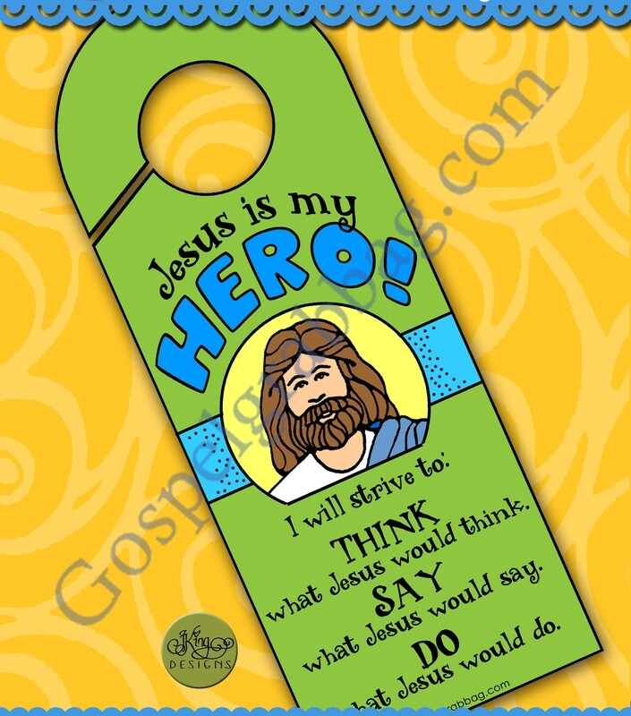 Jesus Is My Hero doorknob sign