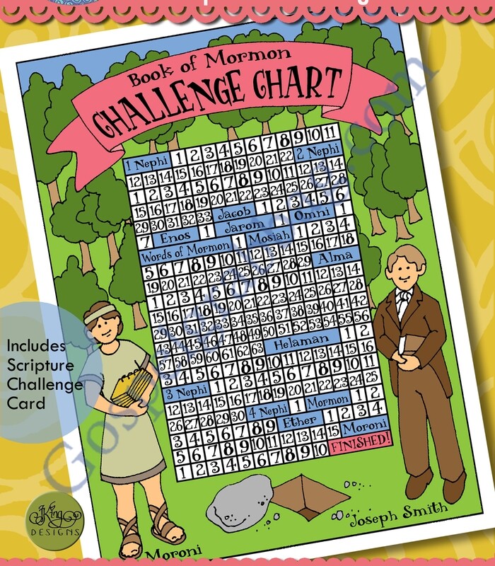 Book of Mormon Challenge Chart - Scripture Reading Poster