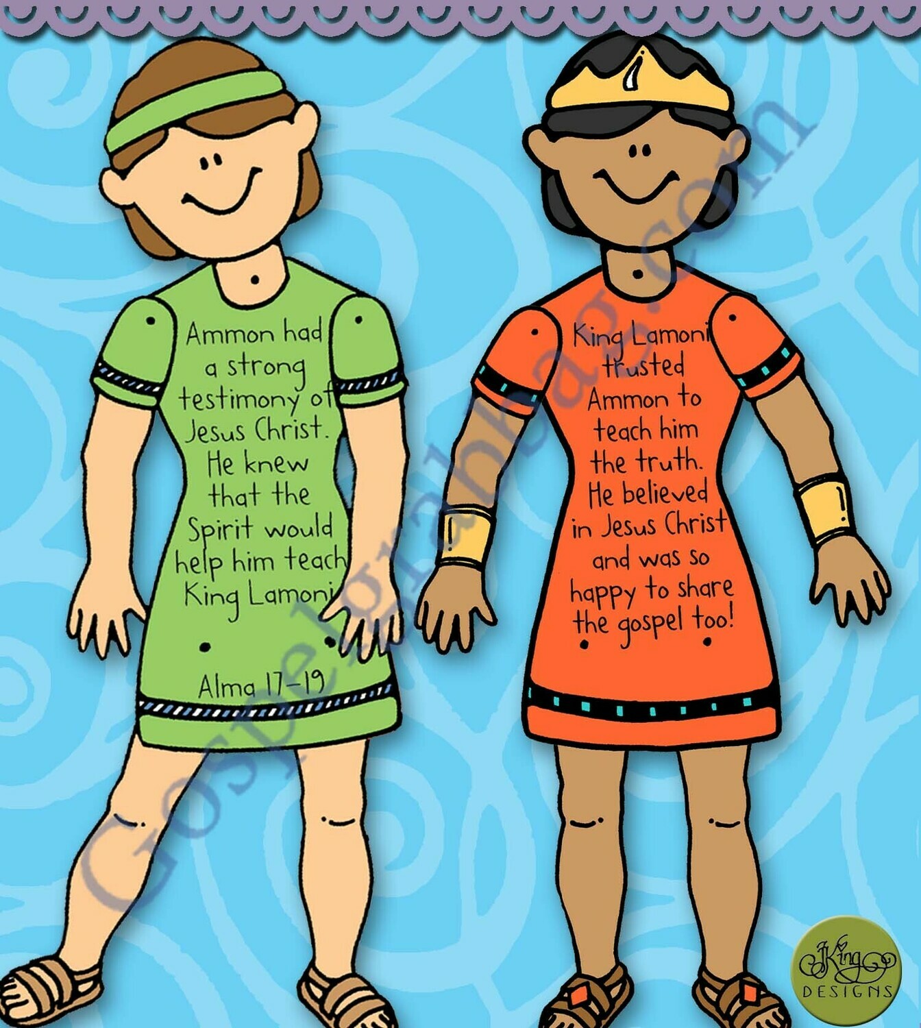 Lord Helped Ammon and King Lamoni - missionary dolls