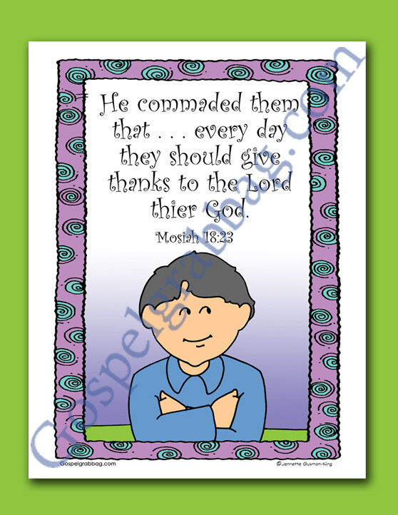 Scripture Poster: Mosiah 18:23 (Child Praying)