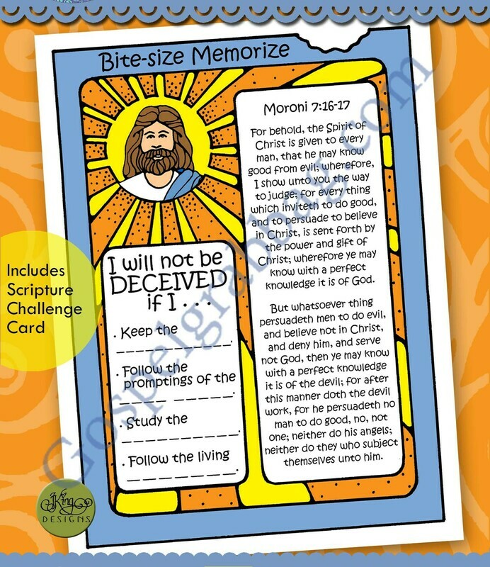 I Will Not Be Deceived - Moroni 7:16-17 Bite-size Memorize poster