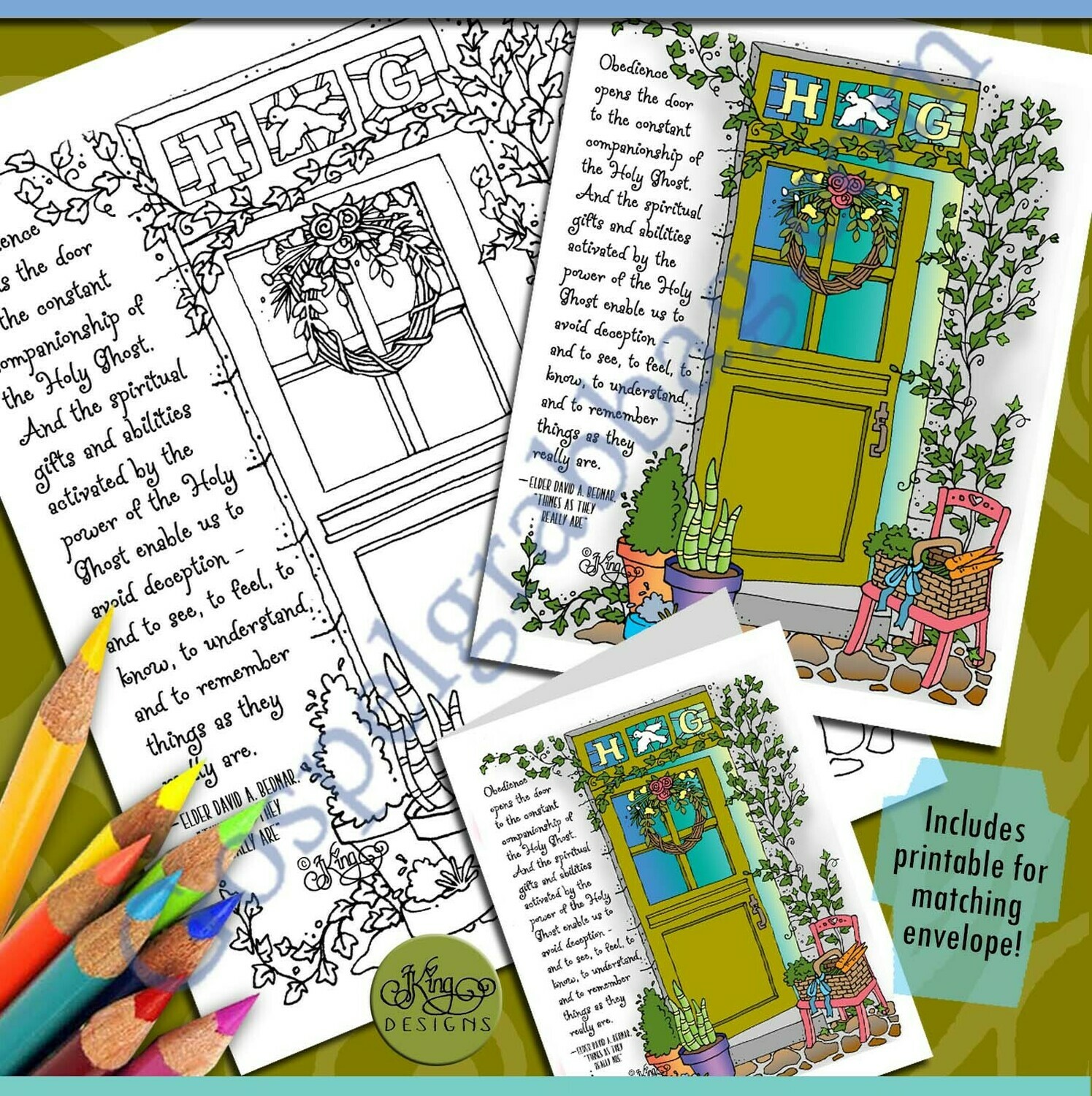 ColorQuotes: Motivator, Journal Page, Note Card (Obedience &amp; Holy Ghost)