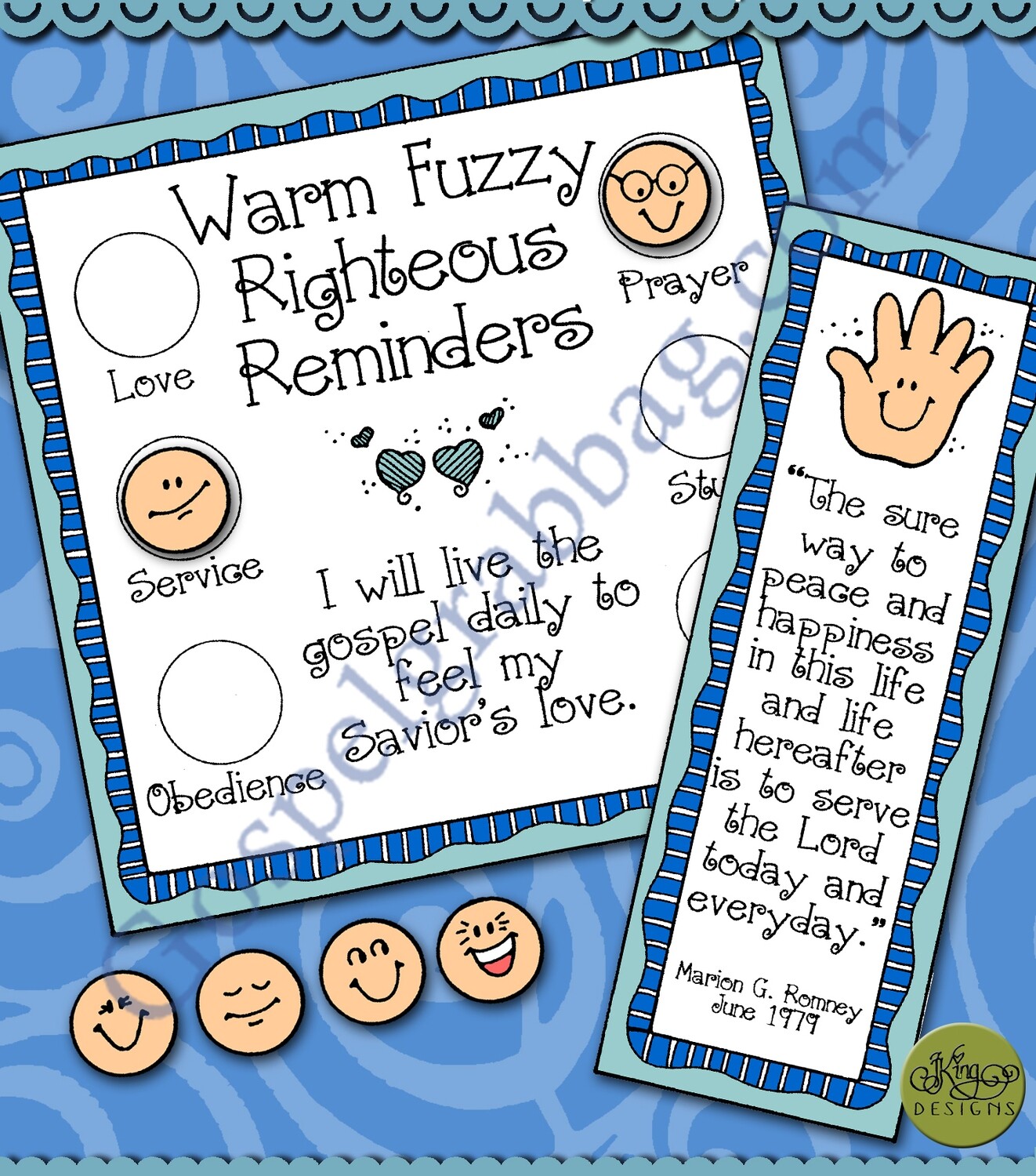 Warm Fuzzy Righteous Reminder bookmark and poster